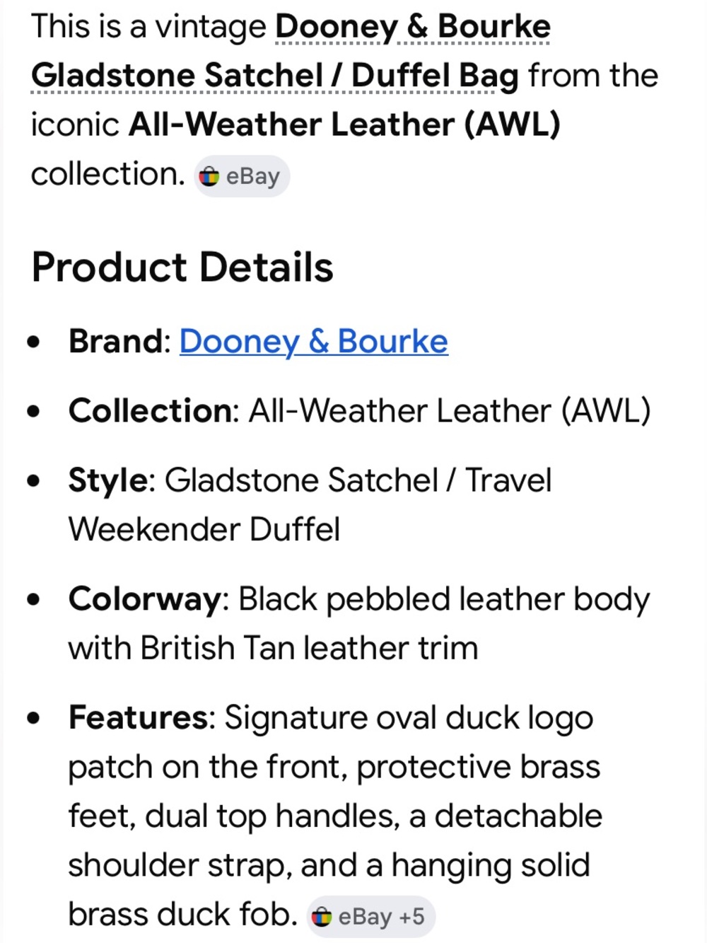 Vintage Dooney & Bourke Gladstone Satchel Bag British Tan Black Large - Picture 14 of 15